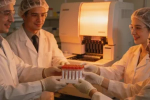 医生正在为患者进行详细的眼科裂隙灯检查