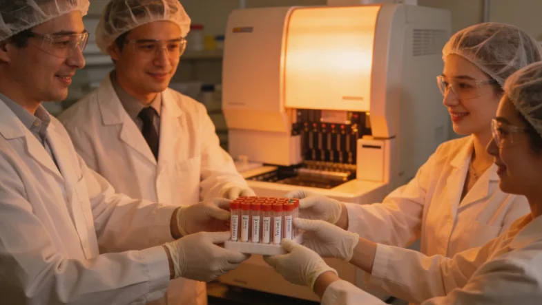 医生正在为患者进行详细的眼科裂隙灯检查