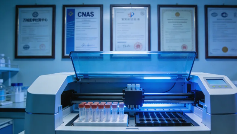 眼科医生正在为患者进行精细的主觉验光检查