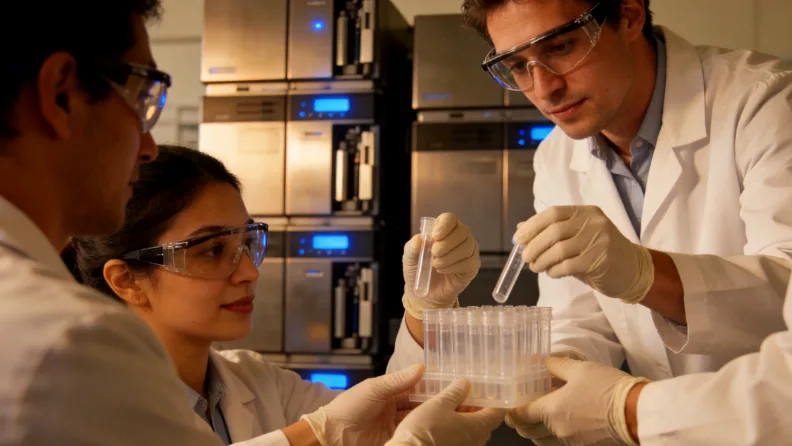 神经科医生为婴儿进行脑电图检查