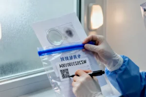 婴儿腿部特征性线状水疱与色素沉着