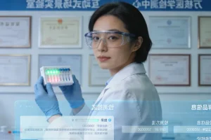 新生儿正在进行听力筛查测试