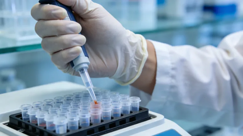 实验室技术人员进行基因测序操作