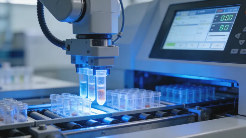 听觉脑干反应（ABR）检测设备与波形图示意