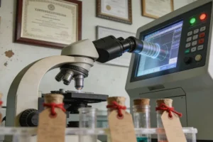 听力师为幼儿进行行为测听检查