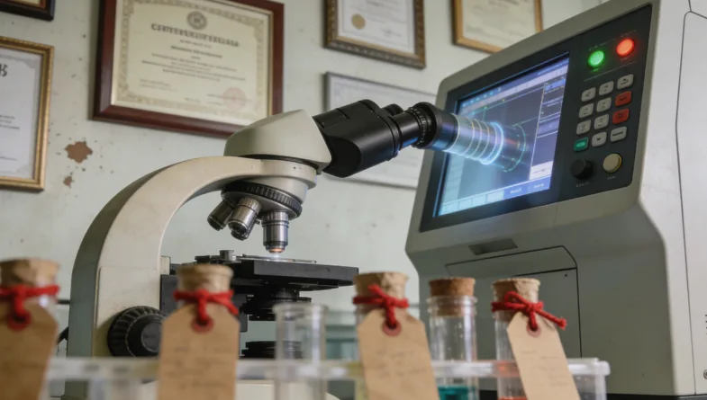 听力师为幼儿进行行为测听检查