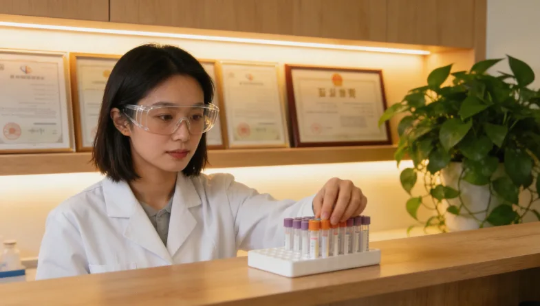 新生儿正在进行听力筛查