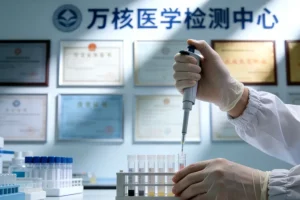 婴儿额前白发特写与听力筛查示意图