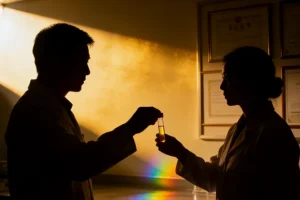 儿童在阳光下佩戴宽檐帽和防晒袖套