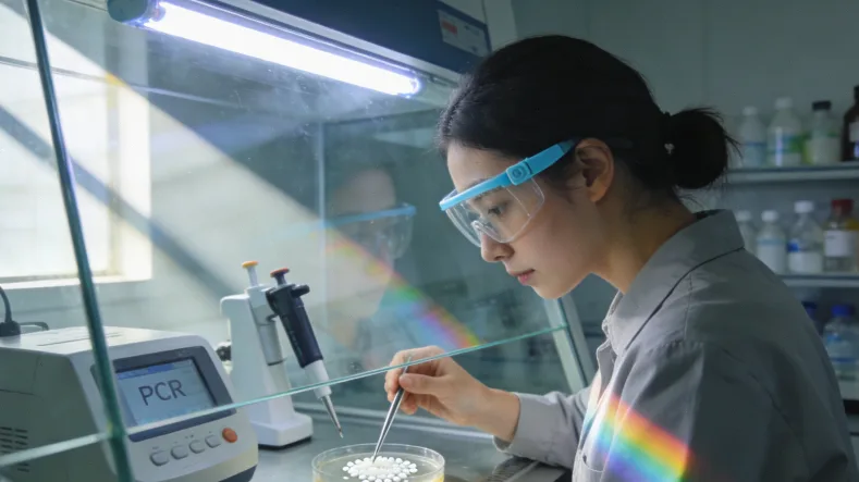 听力师在为孩子进行专业的听力测试