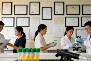 德朗热综合征患儿典型面部特征示意图