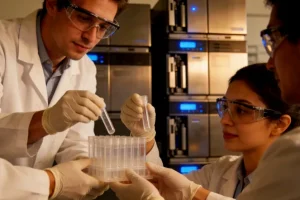 银屑病典型皮损与正常皮肤对比示意图