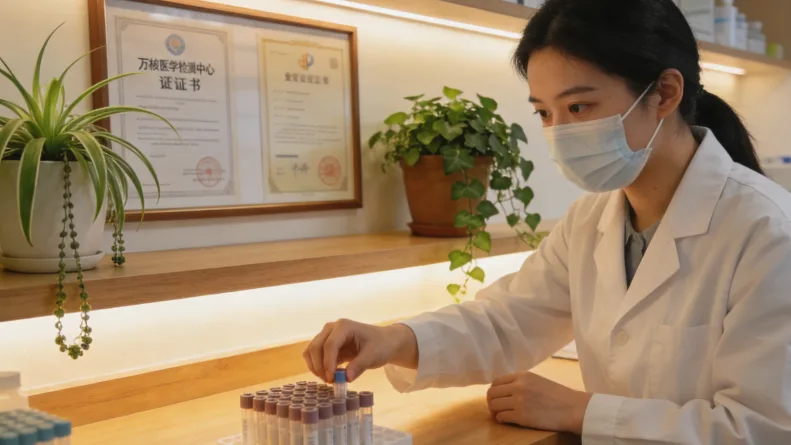 皮肤科医生进行皮肤镜检查工作场景