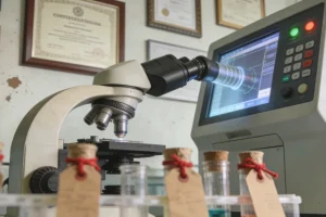 医生正在为患儿进行无创的汗液氯离子测试采集