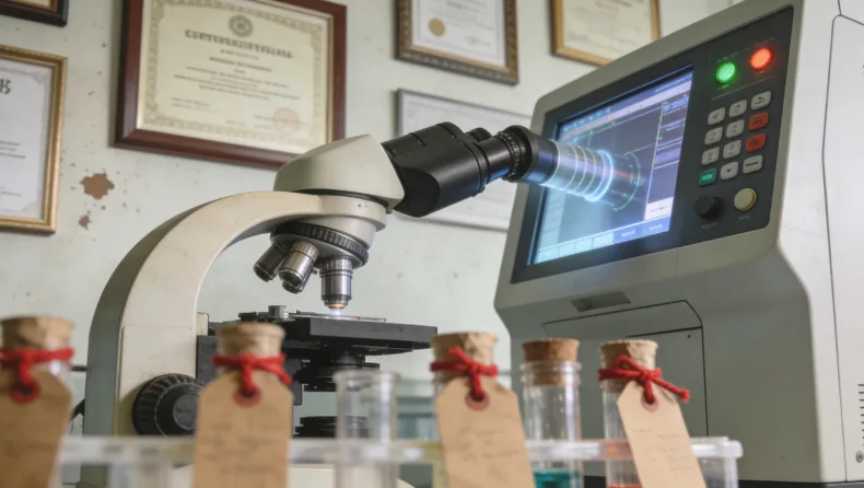 医生正在为患儿进行无创的汗液氯离子测试采集