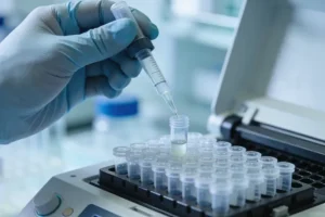 一个温馨的家庭正在使用贴有图片的视觉日程表