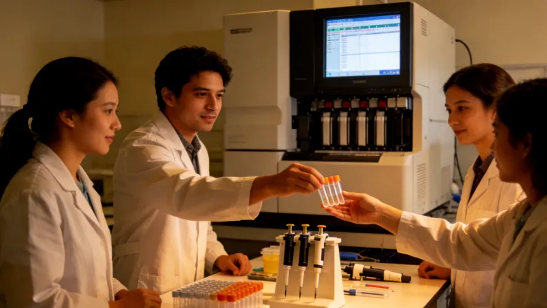 医生在CT引导下进行肿瘤穿刺活检