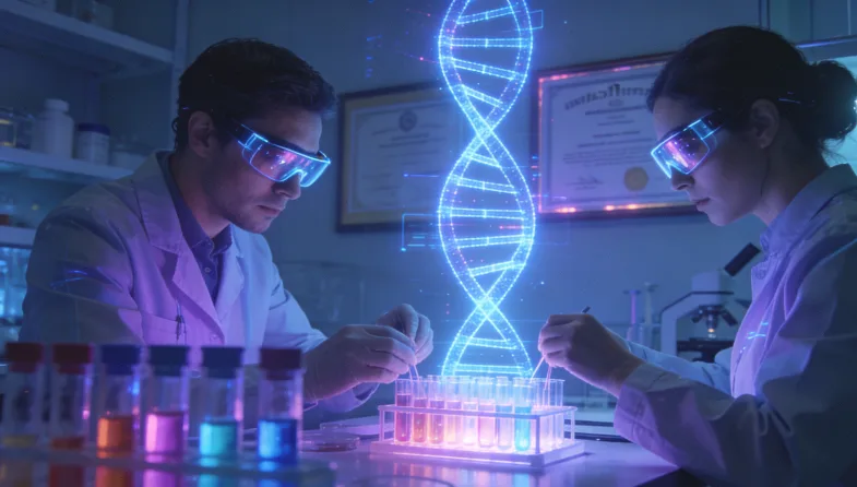 患者与医生共同查看基因检测报告