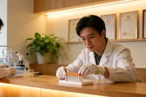 医生与患者家属沟通基因检测报告场景