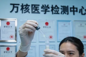 医生与患者沟通液体活检报告示意图