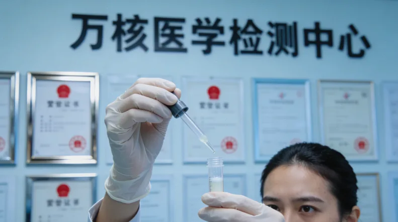 医生与患者沟通液体活检报告示意图