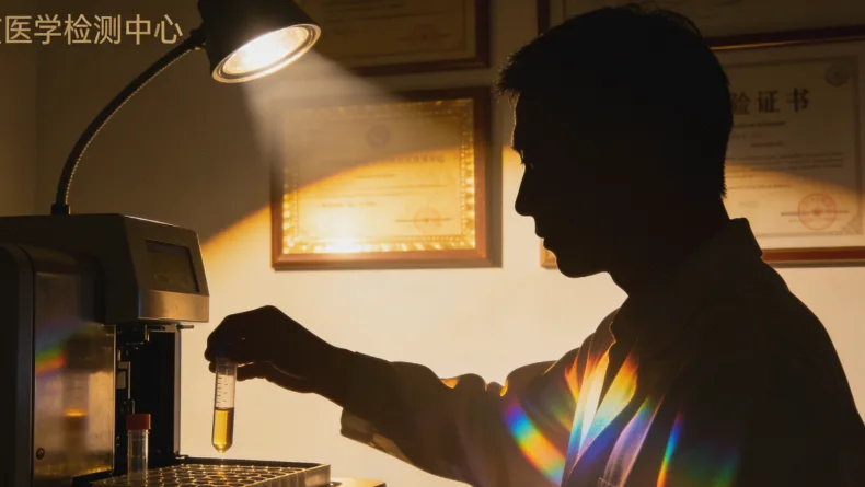 基因检测报告示意图，突出驱动基因与PD-L1结果