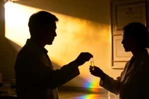 肺部健康组织与间质性肺炎组织对比示意图