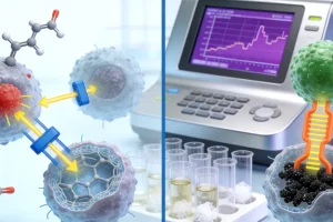 医生与患者共同查看基因检测报告示意图