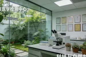 患者手持基因检测报告与医生沟通的示意图