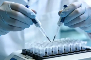 医生与患者讨论血压记录和多种药盒