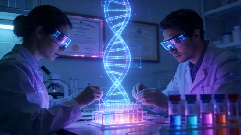 医生与患者讨论基因检测报告