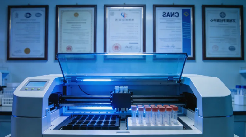 护士进行静脉采血的特写镜头