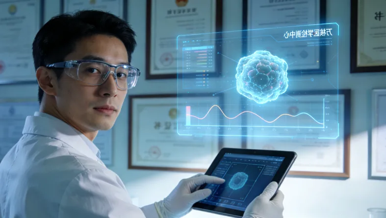 实验室人员操作基因测序仪器的画面