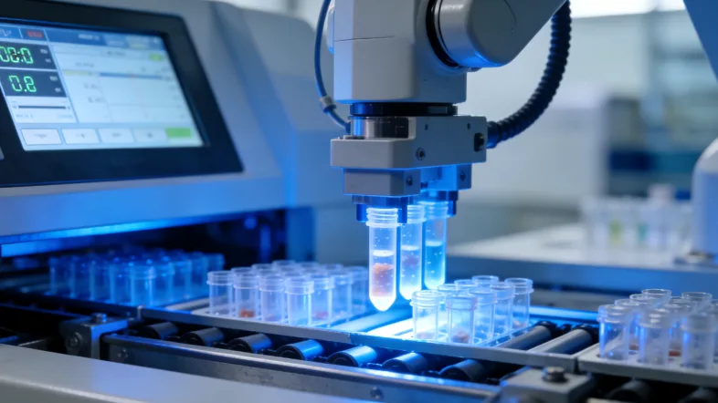 一位老年患者正在与医生共同查看基因检测报告