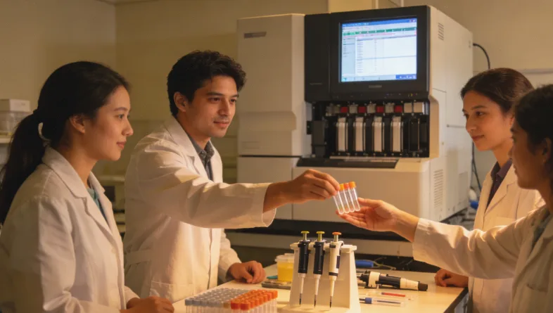 三甲医院临床实验室内部工作场景