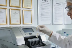 医生与患者共同查看基因检测报告