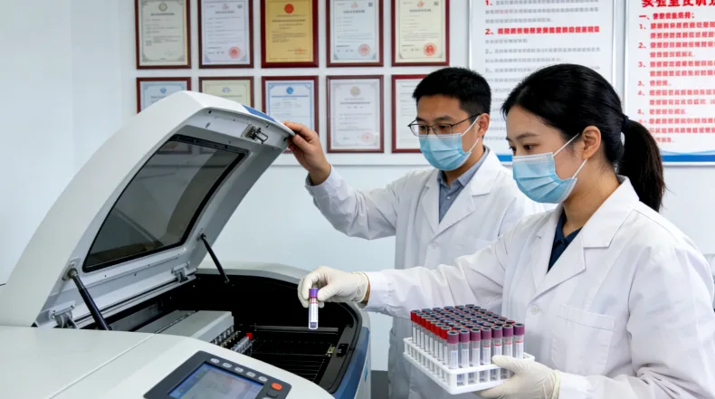 医生与患儿家长沟通过敏检测方案