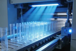 一位女性面对电脑上的基因检测报告，表情略带思考