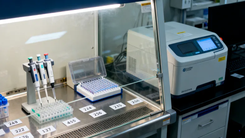 一张展示基因检测报告与健康食物摆放一起的图片