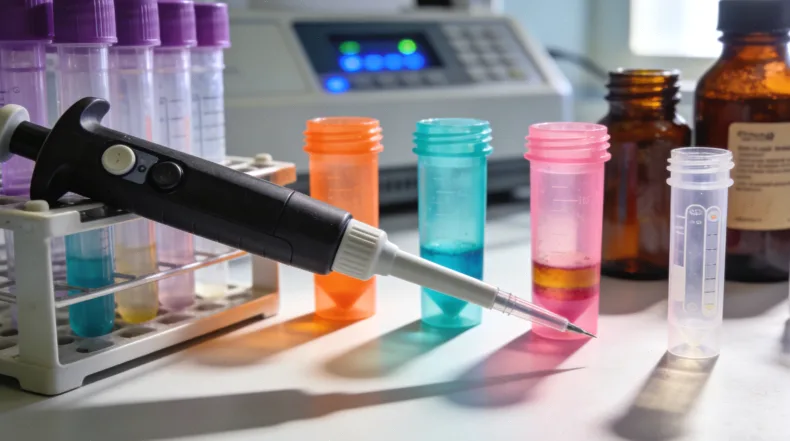 检验科专业人员正在进行静脉采血操作