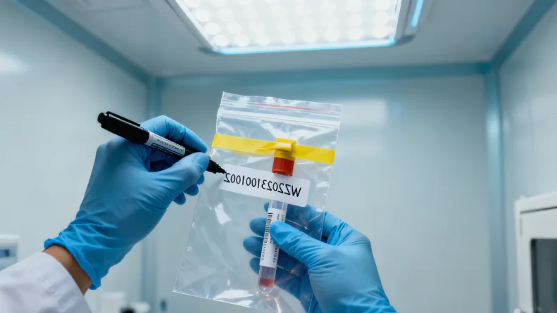 超低温冰箱中保存的生物样本盒