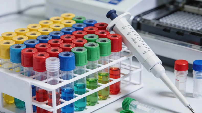 护士正在为患者采集用于基因检测的血样