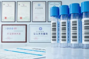 一位患者正在查看基因检测报告，表情略带困惑。