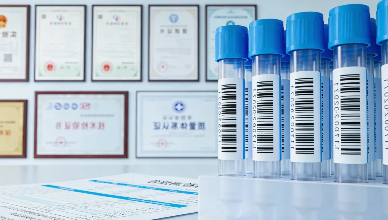 一位患者正在查看基因检测报告,表情略带困惑。