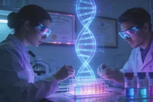 患者手持基因检测报告，面露困惑