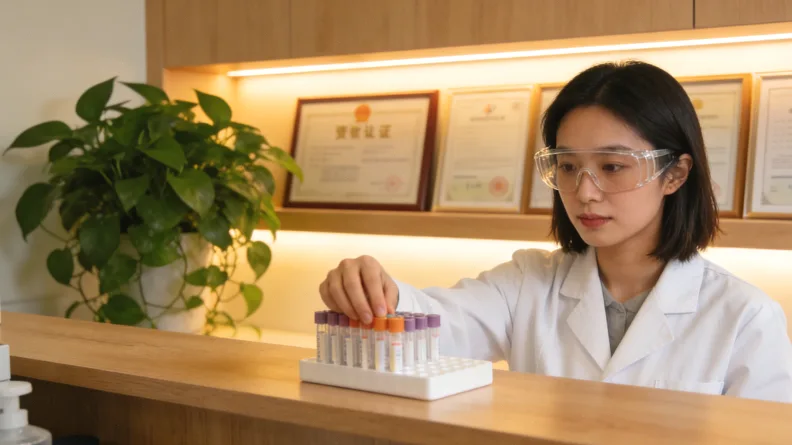 医生与糖尿病患者共同查看基因检测报告