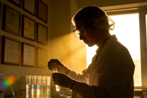 医生向患者解释基因检测报告