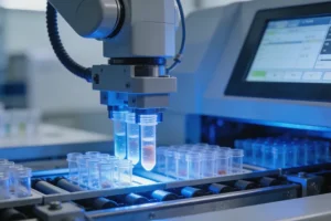 患者查看血脂化验单，面露困惑