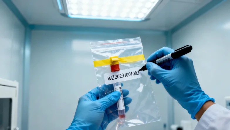 基因检测实验室仪器工作的特写