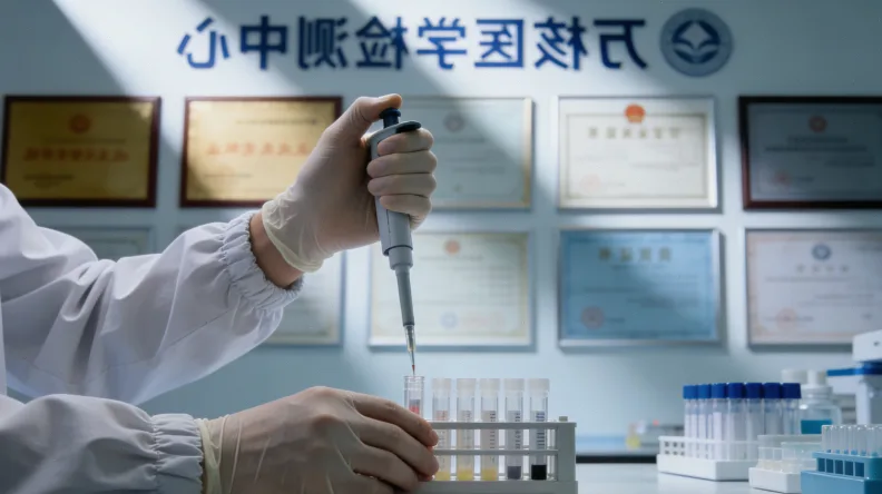 医生向患者解释叶酸代谢基因检测报告